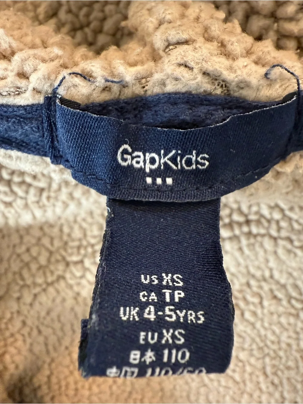 GAP Kids Navy Heather Sherpa Zip Hoodie